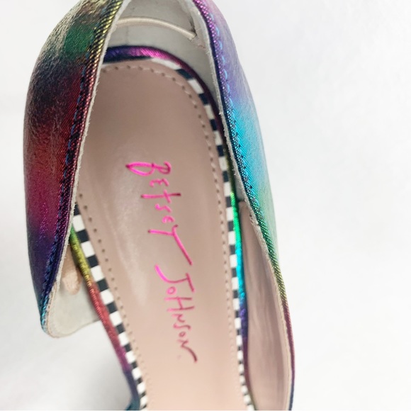 Betsey Johnson Rainbow Heels with Bow - Picture 5 of 8